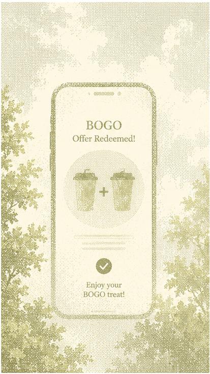 Illustration of claiming a Standard Partner offer in a single tap.